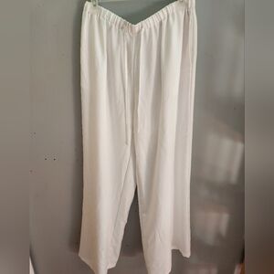 SHEIN Vacation Linen-Feel Light White Boho Pants XL